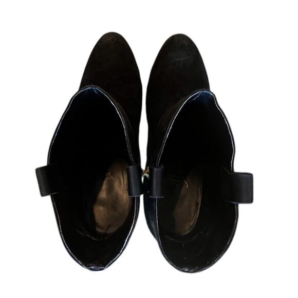 Ivanka Trump Black Leather & Suede Ankle Booties - Picture 5 of 16